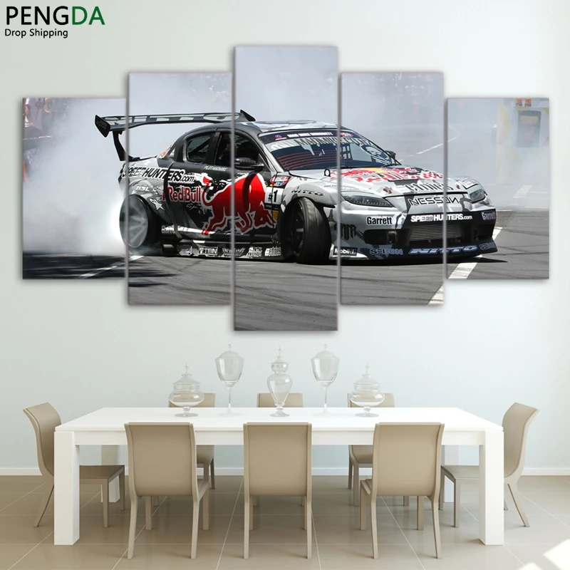 Современные настенные художественные модульные картины HD печатные 5 шт. плакат MAZDA RX8 спортивный гоночный автомобиль Холст Картина домашний Декор Рамка PENGDA