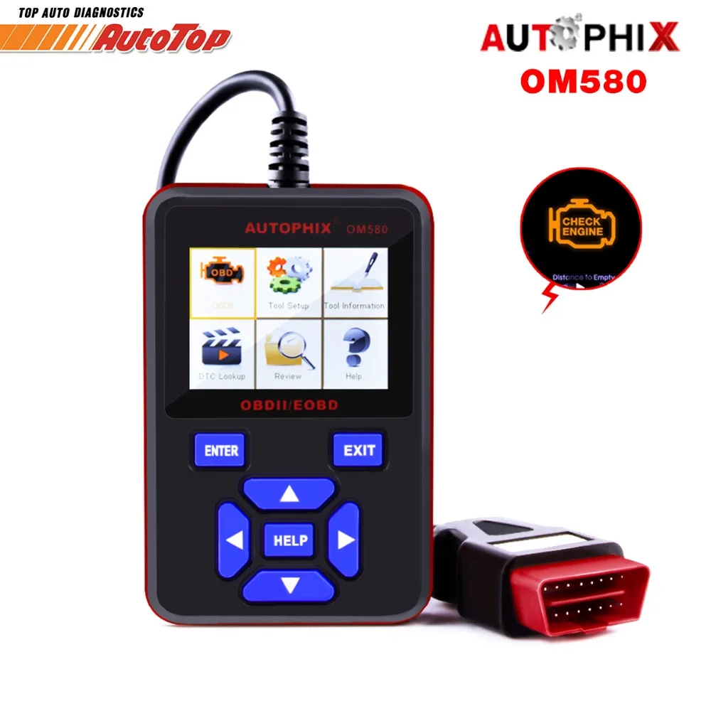 

Newest ODB2 Automotive Scanner In Portuguese Russian Auto Diagnostic Scanner Autoscanner OM580 Support Full OBD2 Function ELM327