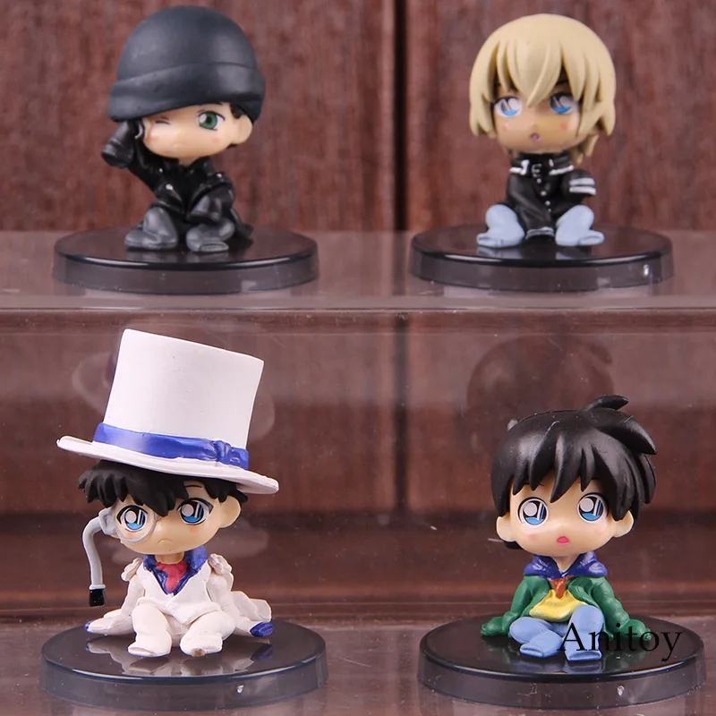 Action Figure Detective Conan Shinichi Kudo Kaitou Kiddo Akai Shuuichi Bourbon Q Version PVC