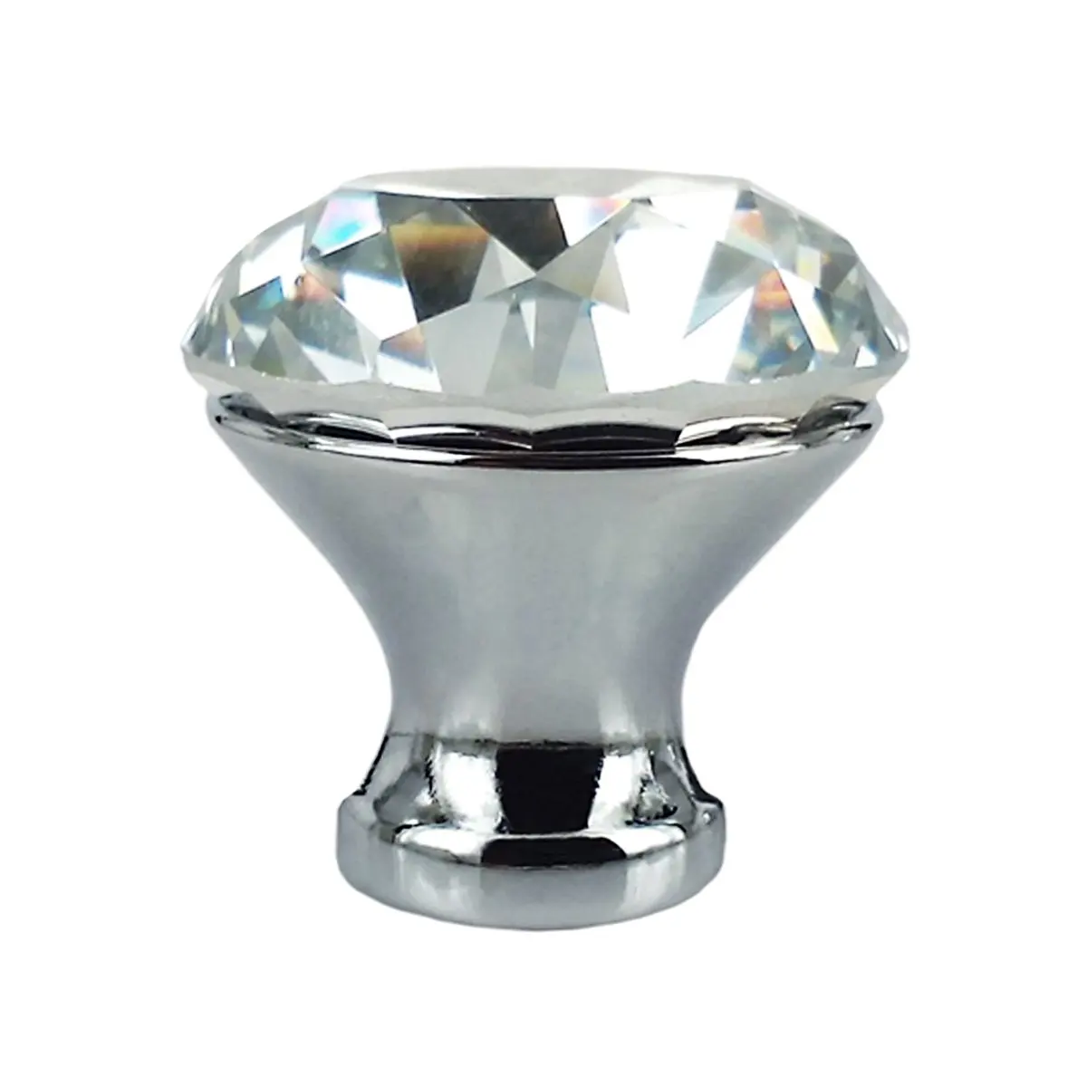 10pcs 30mm Crystal Glass Diamond Shape Cabinet Knob Drawer ...