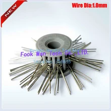 Стоматологическая лупа шлифовальные вращающиеся Инструменты Кисть матовый стальная проволочная щетка Серый цвет Грит дополнительные жесткие 1,0 мм Диаметр 5 шт./лот