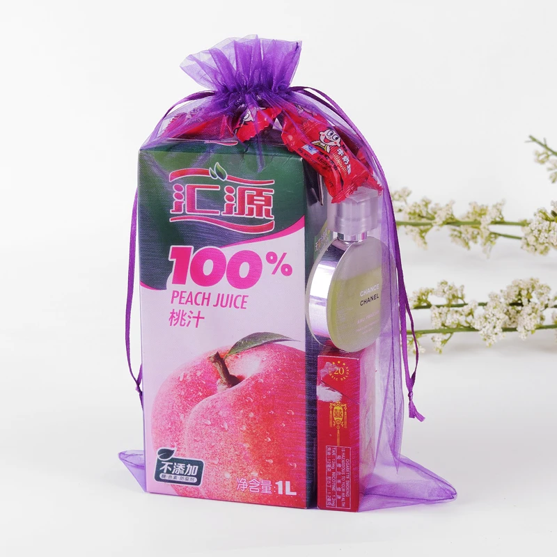 

Organza Sachet Bags 50pcs/lot 35X50CM Purple Drawstring Large Gift Bags Pouch For Wedding Favors Packaging