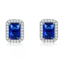 Garilina Новые темно синие циркониевые серьги для женщин серебряные ювелирные изделия оптом свадебные юбилейные обручальные подарки E2270