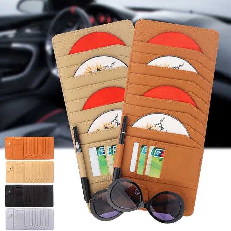 2018 1 Pcs Car CD Storage Bag Holder Case Sun Visor Clip Organizer for