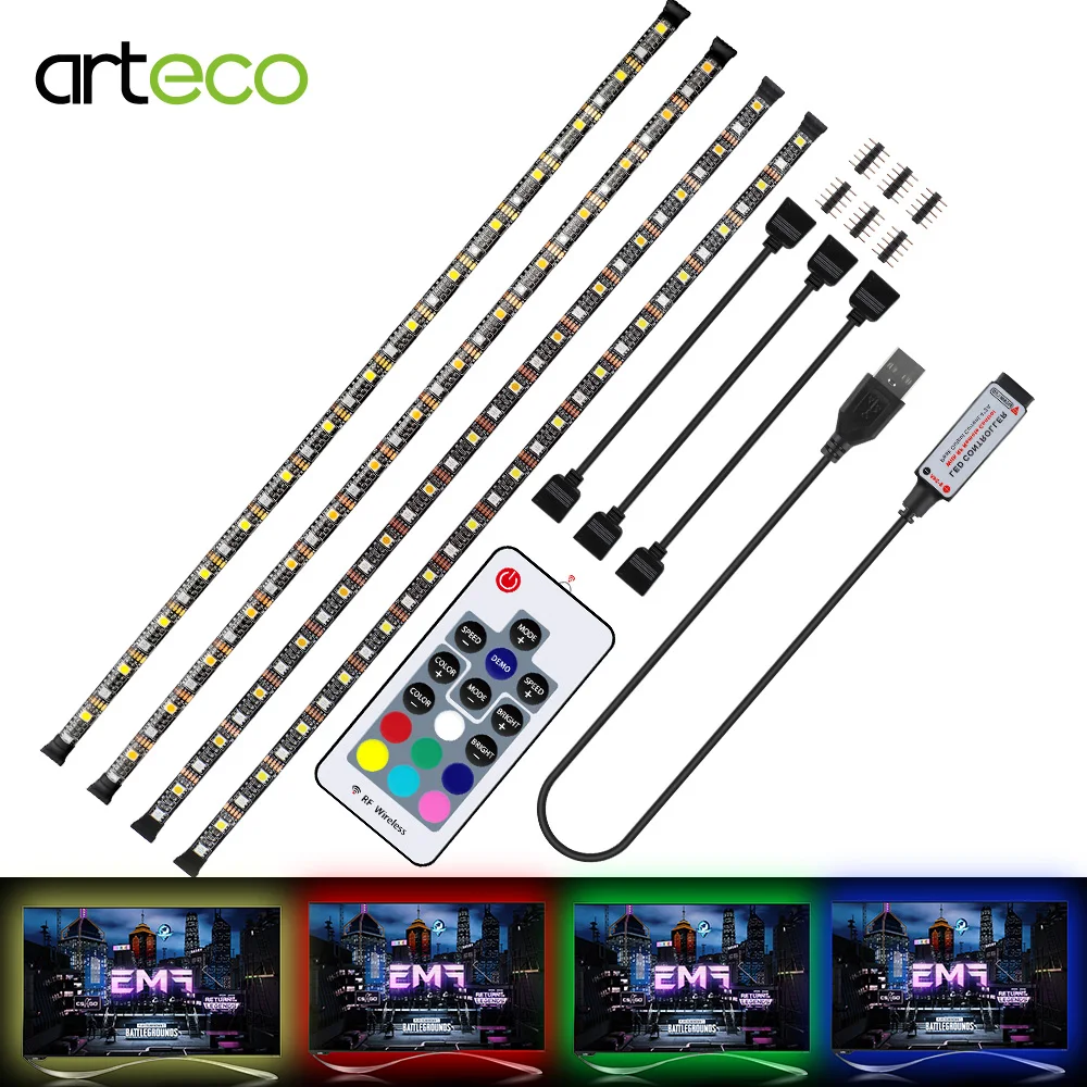 

DC5V USB Led Strip 5050 RGBW RGBWW Strip Led Light Flexible Diode Tape 17Key Remote Control For PC TV Background Lighting Newest