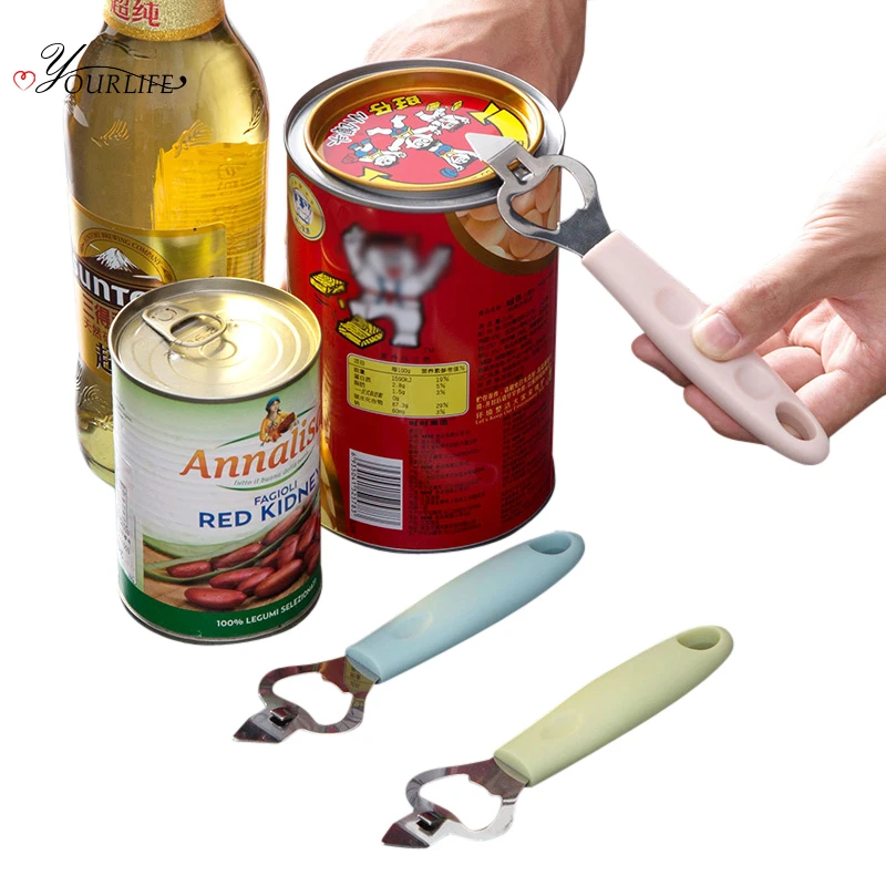 

OYOURLIFE 1pc Multifunction Stainless Steel Can Opener Beer Bottle Opener Portable Outdoor Picnic Jar Opener Kitchen Tool