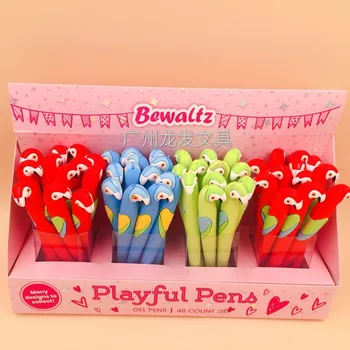 

48pcs/lot animal parrot silicone gel pen Creative Korean stationery cartoon water ink sign pen