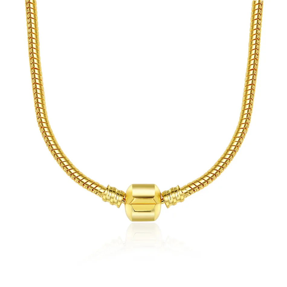 

ELESHE 2019 New Fashion 44cm Snake Chain Necklace for Women Men DIY Long Chain Pendant Necklace collier femme