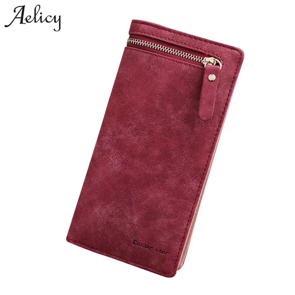 Aelicy pu leather wallet female ladies leather wallets designer famous brand zipper coin purse ...