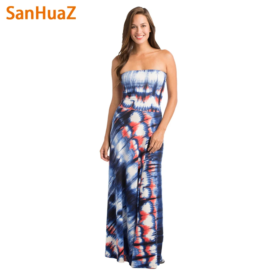 SanHuaZ Мода 201 летние женские платья Пляжные Boho сексуальные элегантные вечерние