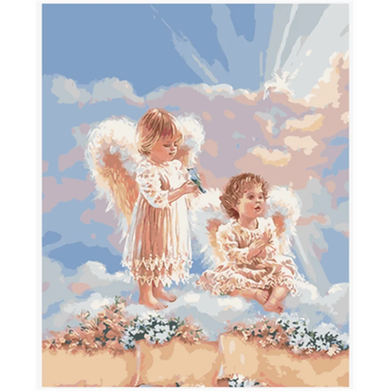 

YIKEE decorative canvas oil painting by numbers,pictures by numbers Cherub