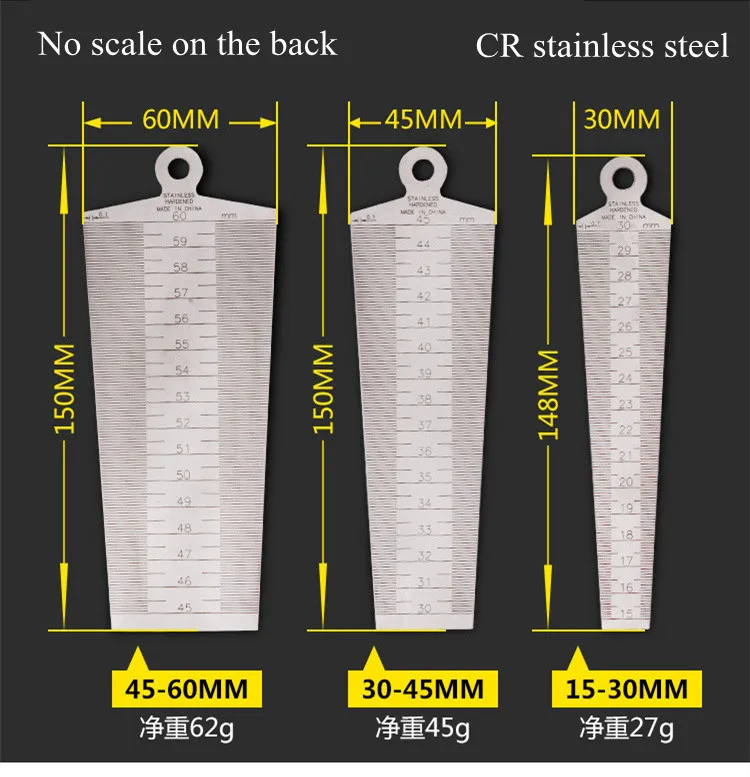 Горячая 1-15 мм двухсторонняя клиновидная щупа из нержавеющей стали линейка сварочная инспекция конус манометр апертура шкала щель отверстие измерительный инструмент