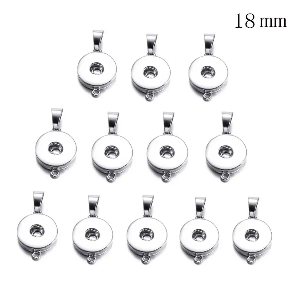 12pcs/lot Basical DIY Snap Button 12mm/18mm Interchangeable Snaps Button Base Charm For Snap Bracelets Necklaces Jewelry Making 
