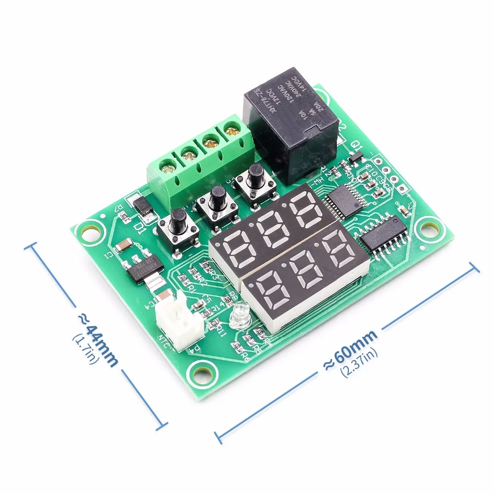 XH-W1219 DC 12 В двойной светодиодный цифровой дисплей термостат контроль температуры Лер регулятор реле управления NTC датчик