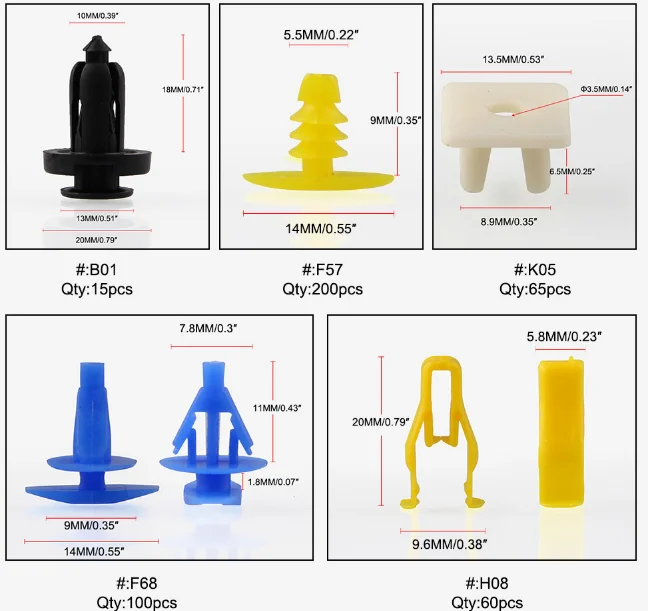 730 шт смешанный Автомобильный Крепеж автомобильный бампер зажим Фиксатор Зажим заклепки Дверная панель крыло лайнер Универсальный