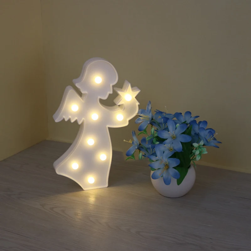 Lumi вечерние новые 3D светодиодный ночной Светильник Ангел Форма теплые WhiteTable лампы для детей Детский подарок вечерние Свадебный декор