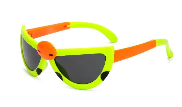 GLTREE милые складывающиеся солнцезащитные очки для девочек, детские очки с изображением листьев и животных, складывающиеся очки UV400 для мальчиков, Детские солнечные очки, очки, оттенки G87 - Цвет линз: G87C2