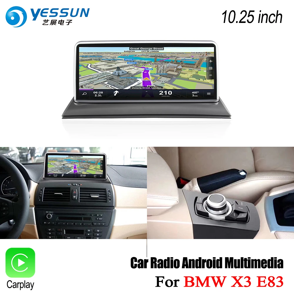Top 10.25" inch HD Screen For BMW X3 E83 2004~2010 ID6 Car Android Carplay Stereo Audio Player GPS Navigation Media No DVD 1