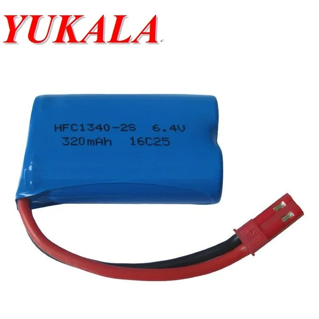 

YUKALA 1pc 2pc 6.4V 320mAh battery 1340 for wltoys L333 L343 L353 RC Car toy car spare parts 6.4 v 320mah