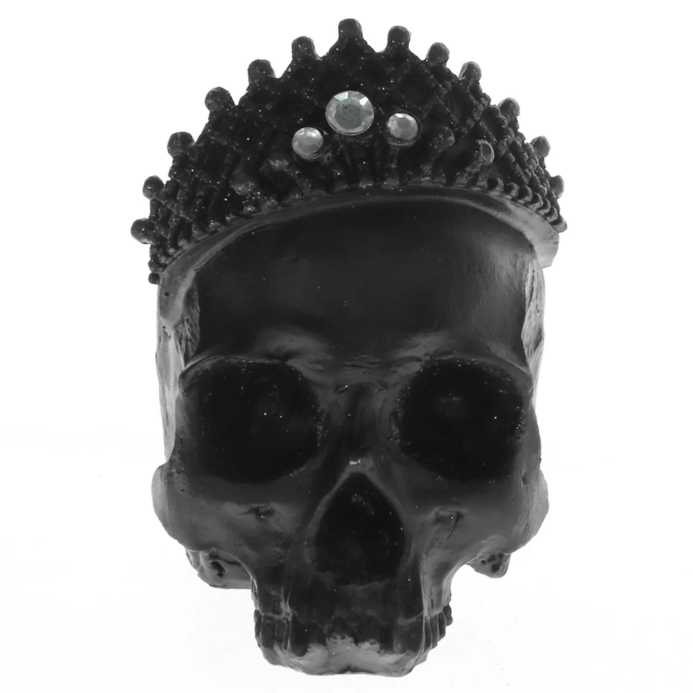1:1 статуя короля черепа в натуральную величину, алмазная корона, черный череп, статуэтка монархов, Королевская корона, скульптура скелета, Готический Декор для рабочего стола