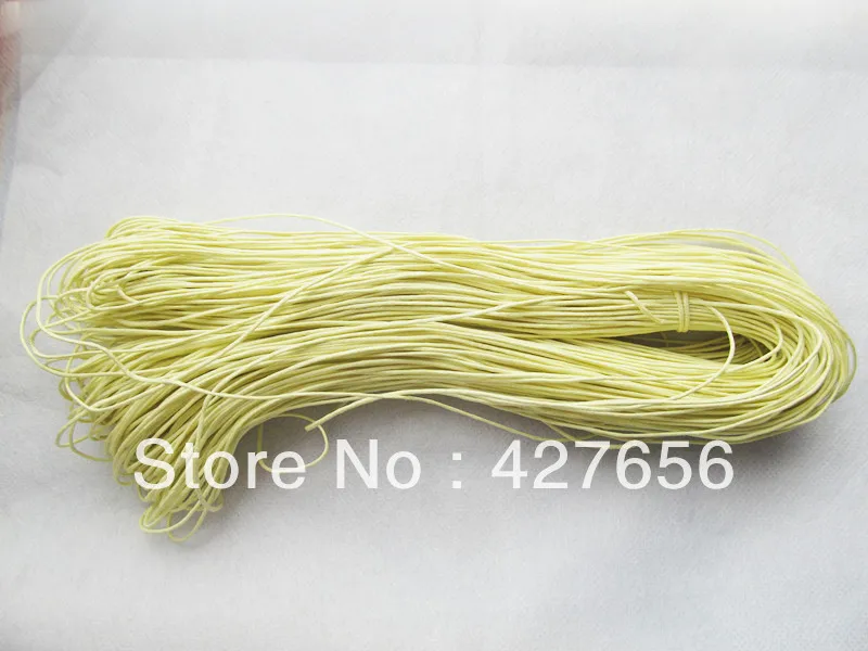 

100Yds 1mm yellow wax cord/string/rope for necklace & bracelet WC0001-y