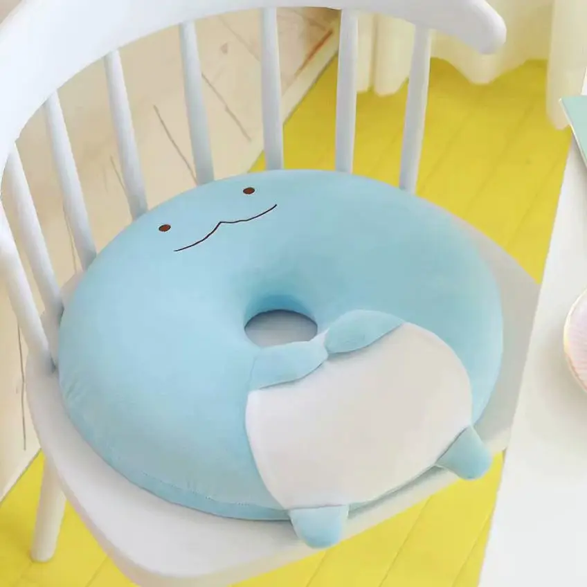 

candice guo! cute plush toy lovely Sumikko Gurashi round donut sitting cushion soft sofa pillow birthday Christmas gift 1pc