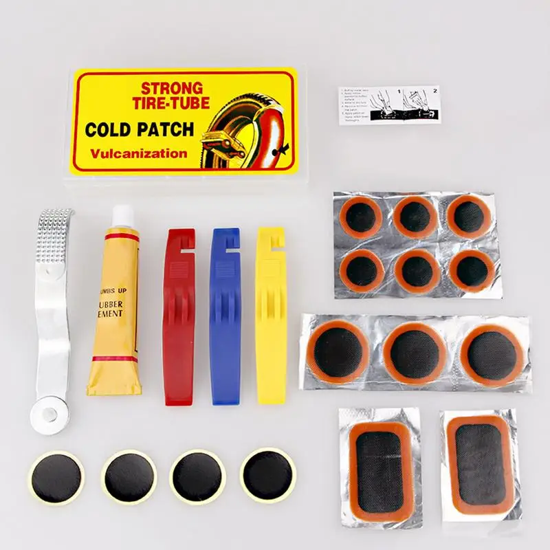 Hot Silicone + Aluminum Alloy Bicycle Tire Repair Kit Mountain Bike Pry