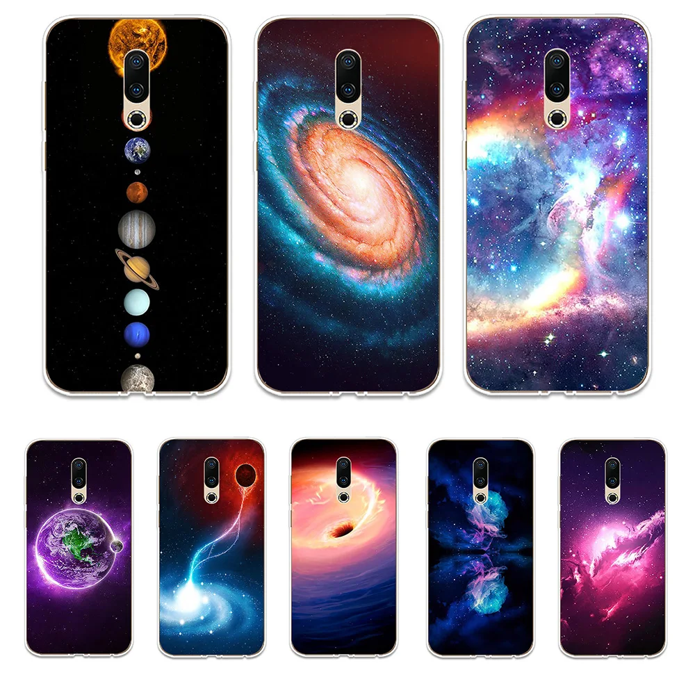 

Universe Milky Way Silicone Phone Case Couqe For Meizu 15 16 Lite Plus 16X Note 8 Pro 6 7 X8 U10 U20 Shell Soft Cover Case