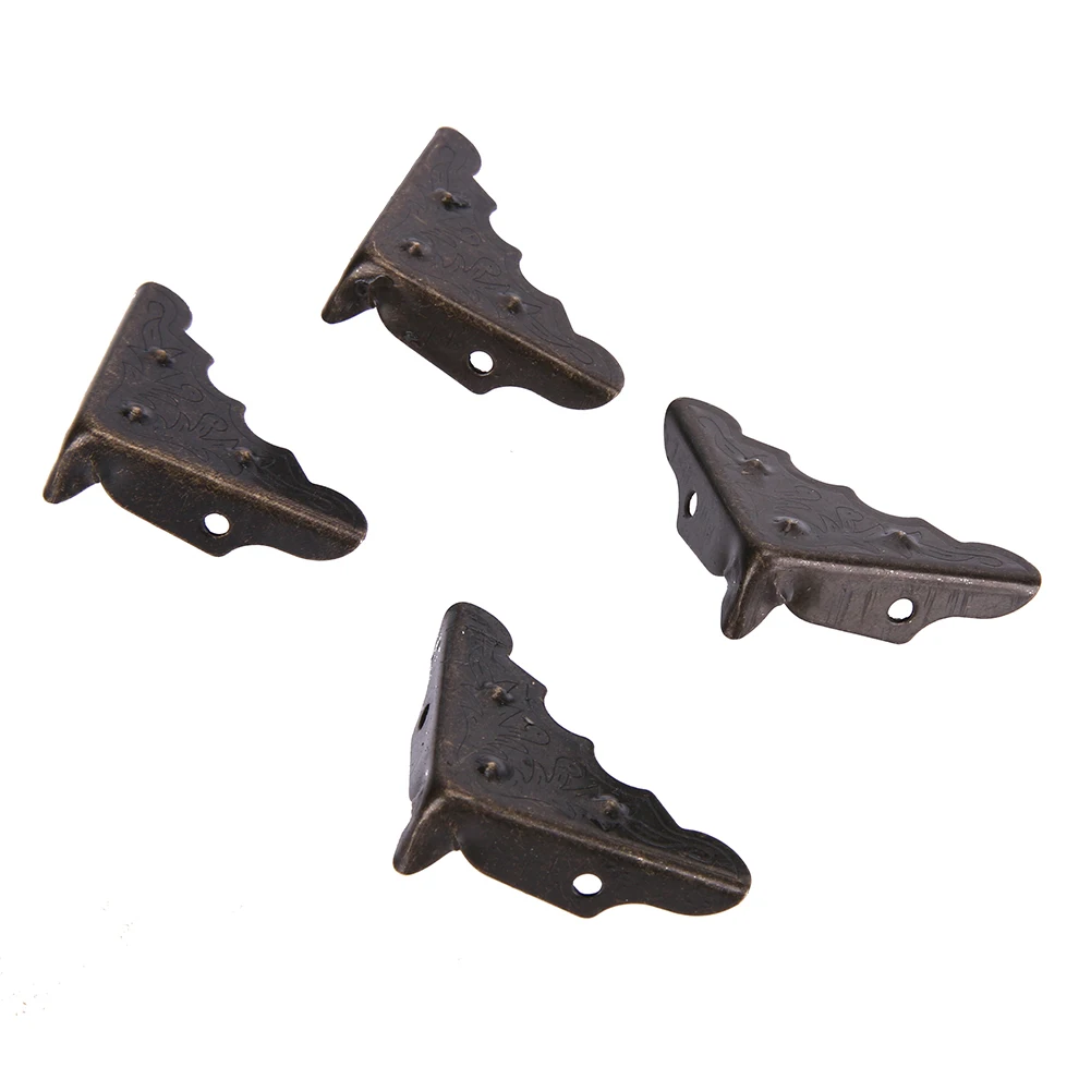 

12pcs Antique Metal Decorative Protective Corners Jewelry Box Gift Wood Case Feet Leg Corner Guard for Furniture + 24 Screws