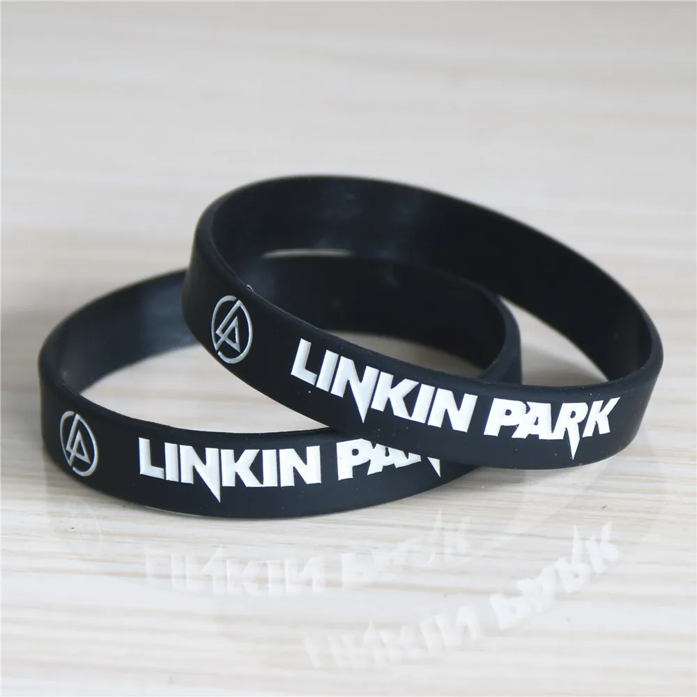 

1PC New Fashion LINKIN PARK Band Silicone Wristband Black Rock Music Band Silicone Bracelets & Bangles Women Men Gift SH072BK