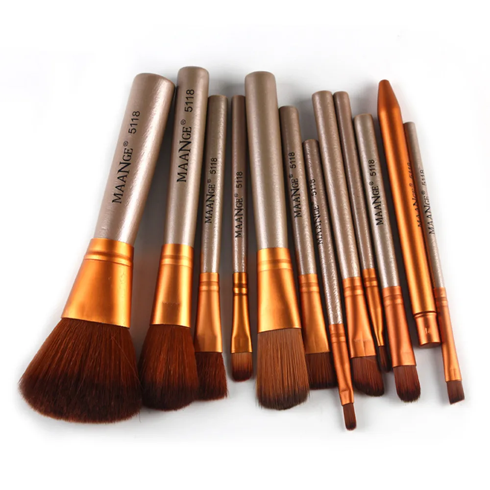 

MAANGE 12pcs Cosmetic Makeup Brushes Foundation Blusher Eye Shadow Brushes Set Kit Make up Brushes Sets pinceaux maquillage