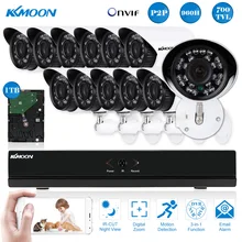 Kkmoon полный 960 h/d1 16ch видеонаблюдения DVR Набор 1 ТБ HDD 700TVL Открытый безопасности Камера Системы Комплект HDMI onvif DVR Регистраторы+ 12* ИК Камера s