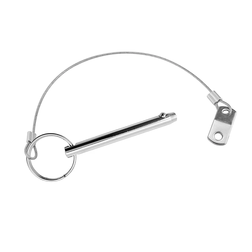 Boat Bimini Top 316 Stainless Steel Quick Release Pin 240mm Lanyard Marine Hardware for Ship Building Outfitting Deck Fitting