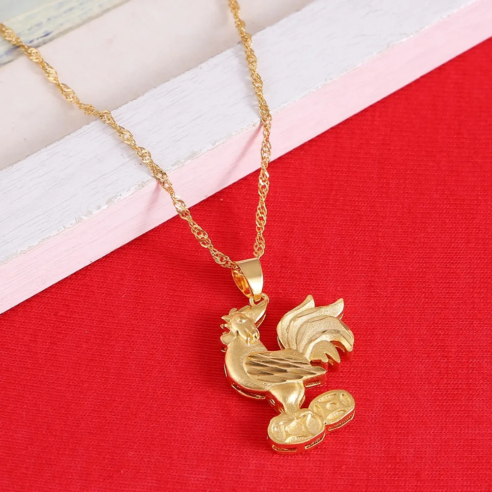 Chicken Rooster Necklace For Women Girl Cute Animal Pendant Chain