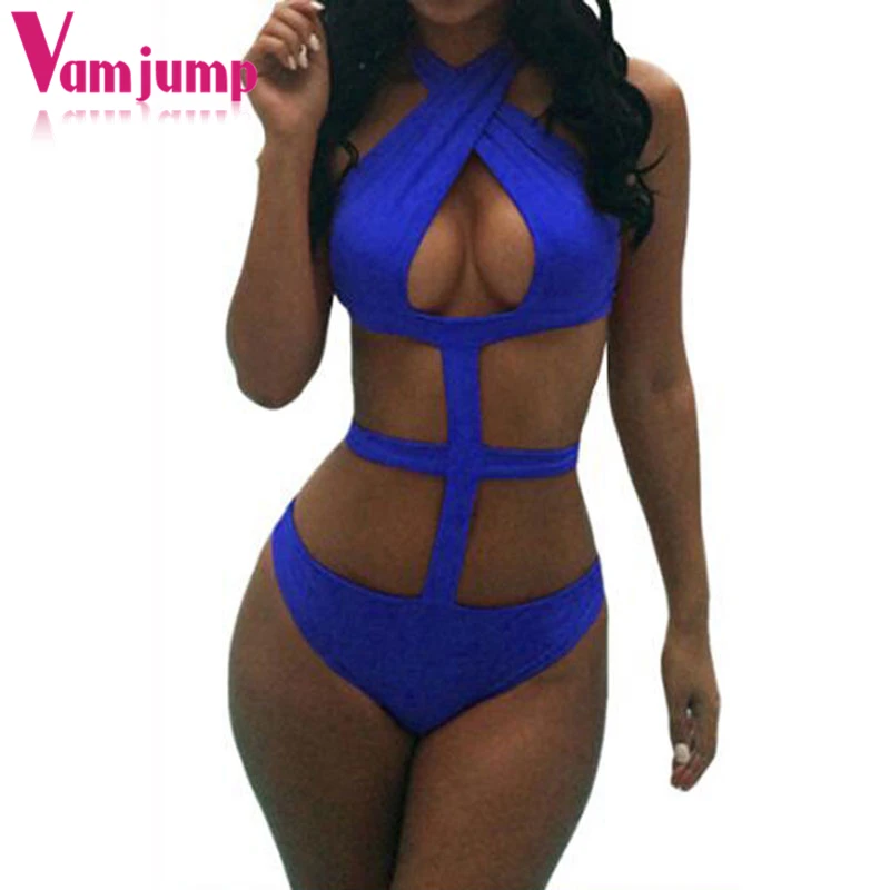 VamJump повязки Крест накрест Плавание одежда Для женщин 2018 Одна деталь из костюм