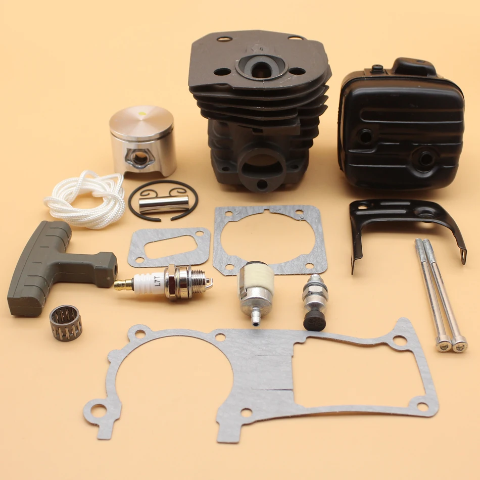 44mm Cylinder Piston Muffler Exhaust Gasket Valve Engine Motor Parts
