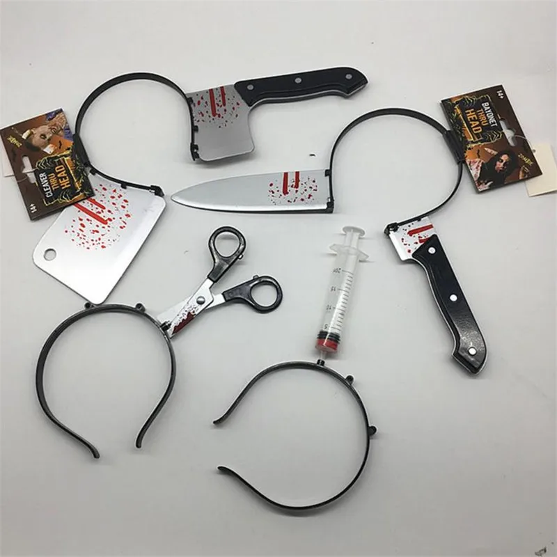 AOCHUANGJIYUAN Halloween Three-dimensional Hair Tidy Simulation Toy Plastic Head Scissors Decoration -Cosplayware Store