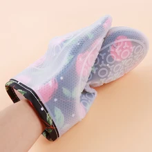 Креативные пищевые утолщенные двухслойные силиконовые перчатки для микроволновой печи, выпечки с цветком, ткань, анти-обжигающие кухонные перчатки