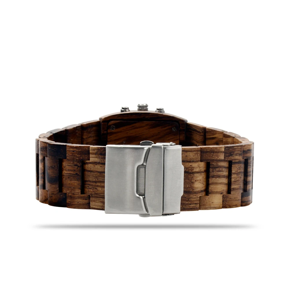 Мужские кварцевые часы BEWELL с фирменным дизайном ручной работы, деревянные часы класса люкс, Цифровые мужские деревянные часы 021A