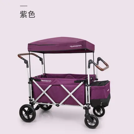 Мульти-функциональный для близнецов, детская коляска может сидеть на откидывающейся четырехколесная детская коляска с амортизатором может быть на плоскости - Цвет: purple