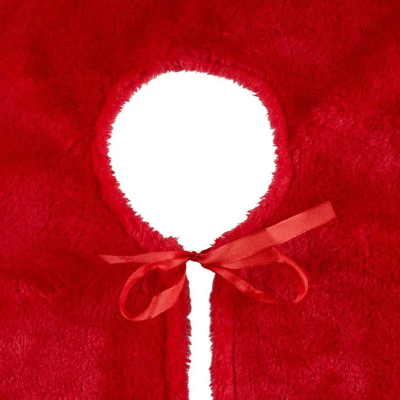 

122CM Christmas Tree Skirt Plush Red White Splice Trees Skirts Xmas Supplies Party Decoration HYD88