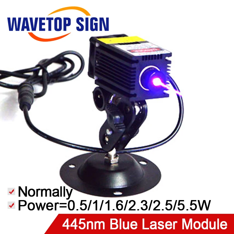 

Laser Engraving Machine Blue Laser Module 445nm 0.5W 1W 1.6W 2.3W 5W Built-in Driver DC12V Power Supply