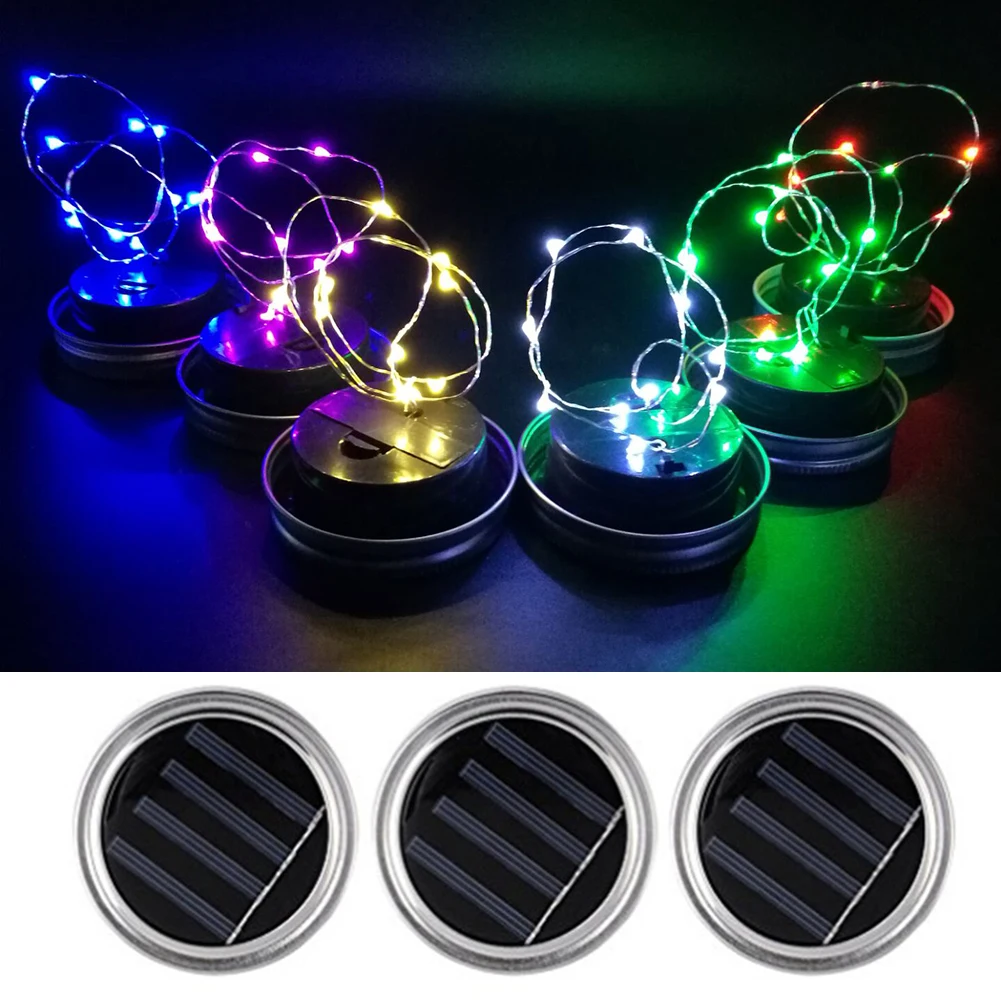 10/20LED Солнечная крышка вставляемая гирлянда для декора сада лампа каменщика