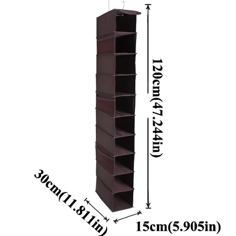Нетканый материал подвесной шкаф органайзеры одежда обувь для дома хранения организации автономная ткань сумка шкаф с полками - Цвет: 15X30X120SC009coffee