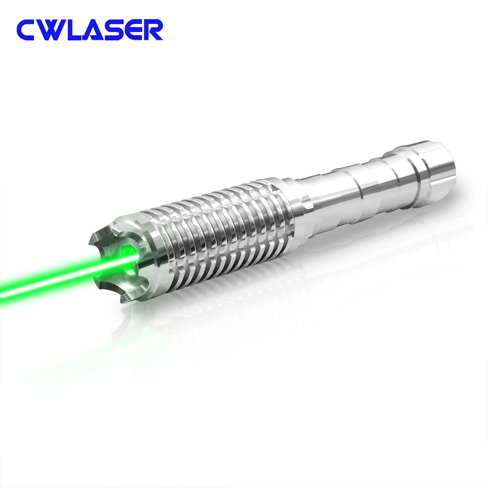 CWLASER Высокая мощность нержавеющая 520 нм Фокусируемый Зеленый Сжигание Лазерная указка идеалы для астрономии и приключений на открытом воздухе(нержавеющая