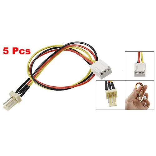 HWEXPRESS PC 3 Pin Male to Female Extension Power Cable Cord 5Pcsin