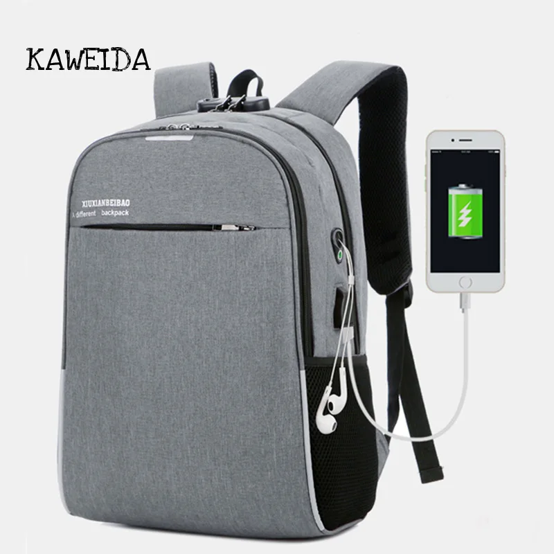 

2018 Best Anti Theft Laptop backpack 16 inch Urban Waterproof Fashion Travel Rucksack The Oxford Casual Bag with USB Charging