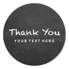 3,8 см Спасибо! Классическая круглая наклейка на заказ