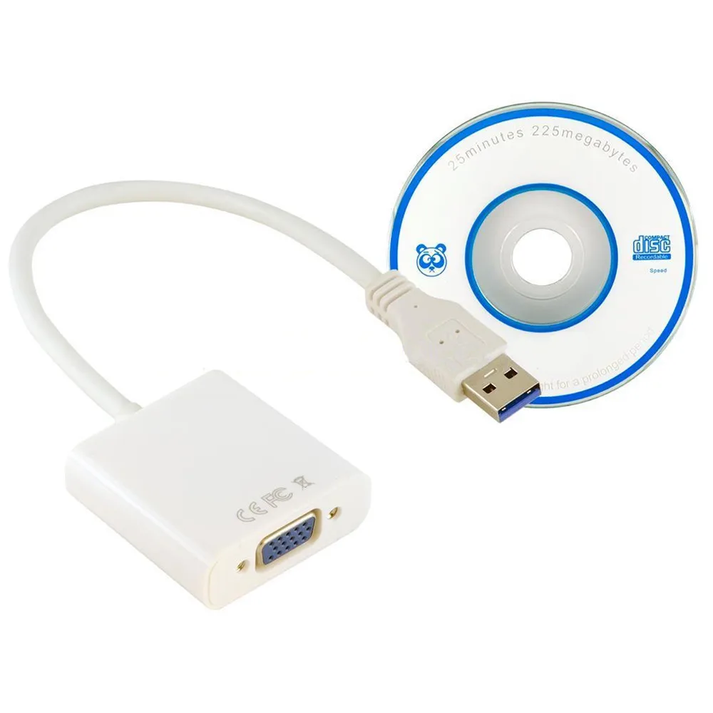 

1080P USB 3.0 to VGA Multi-Display Video Graphic External Cable Adapter Wire for Win 7/8 laptop DVD player tablets