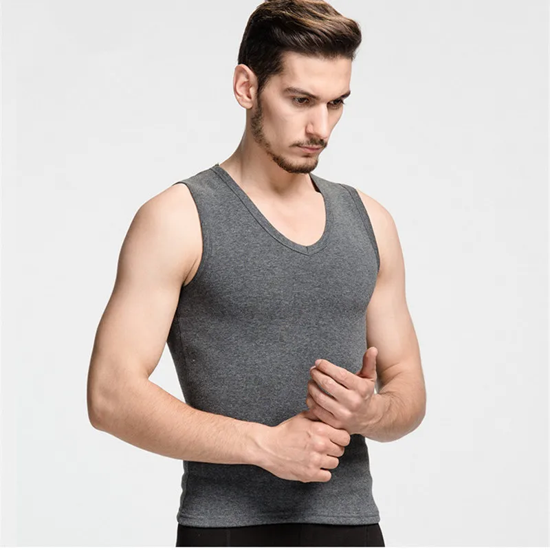 Winter Warm Tank Tops Undershirts Mens V Neck Tank Tops
